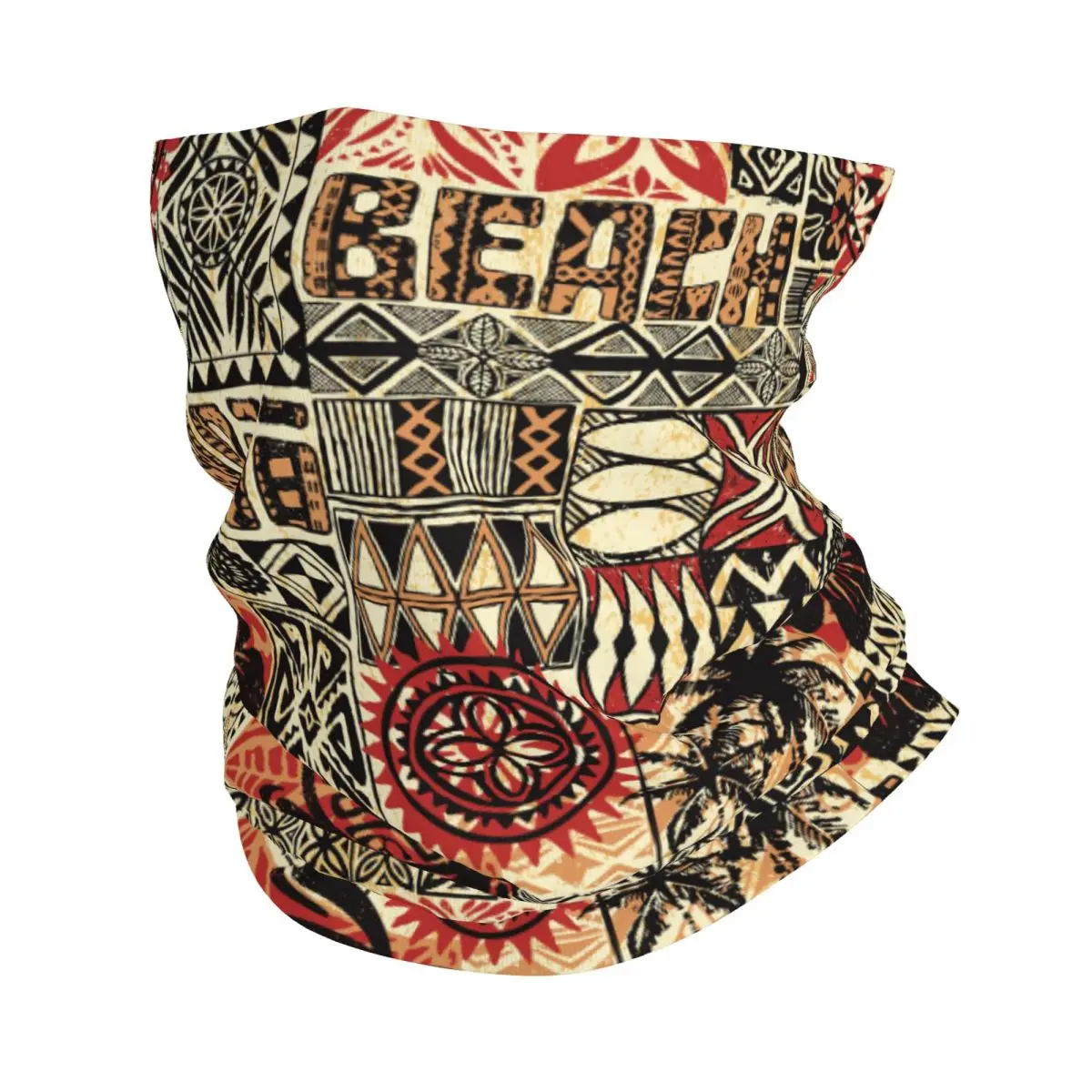 Hawaiian Style Tribal Thin Bandana Neck Gaiter Tapa Style Wrap Scarf Headband Neck Cover