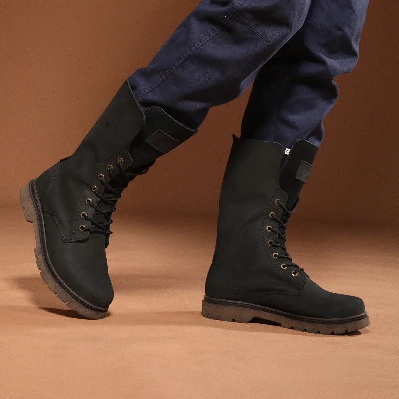 Leder männer Wandern Motorrad Stiefel wasserdichte trekking Kampf Stiefel Gothic Gürtel Punk Stiefel Männer Schuhe Taktische Turnschuhe