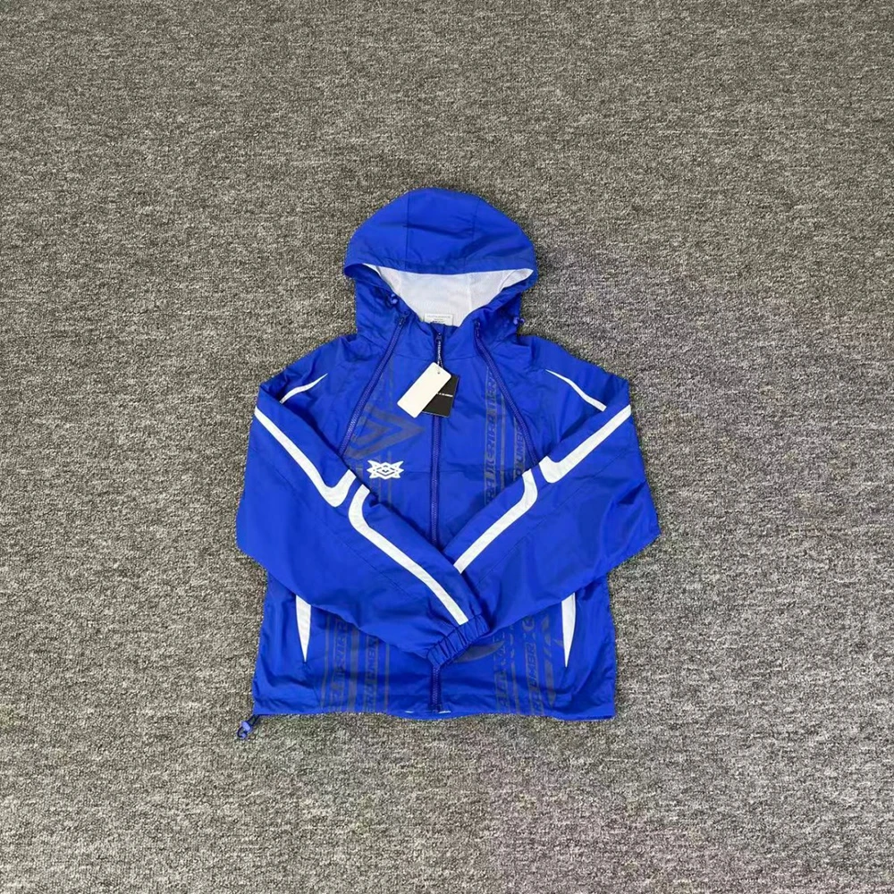 3M Reflective Contrast Color Windbreaker Zipper Hooded Jacket for Men and Women Cardigan Loose Breathable Outwear Coat