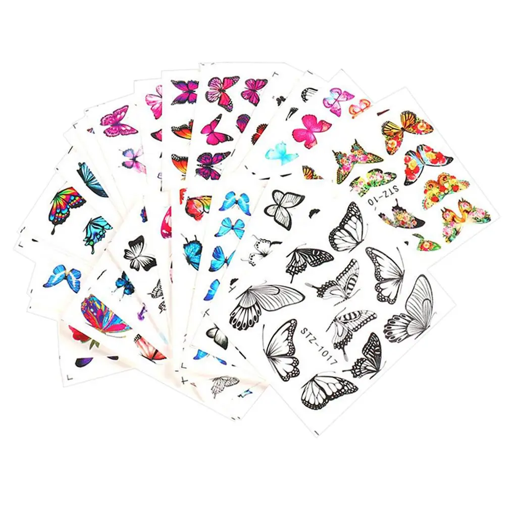 30 sztuk naklejek na paznokcie, ozdoby do manicure 3D z motywem motyli