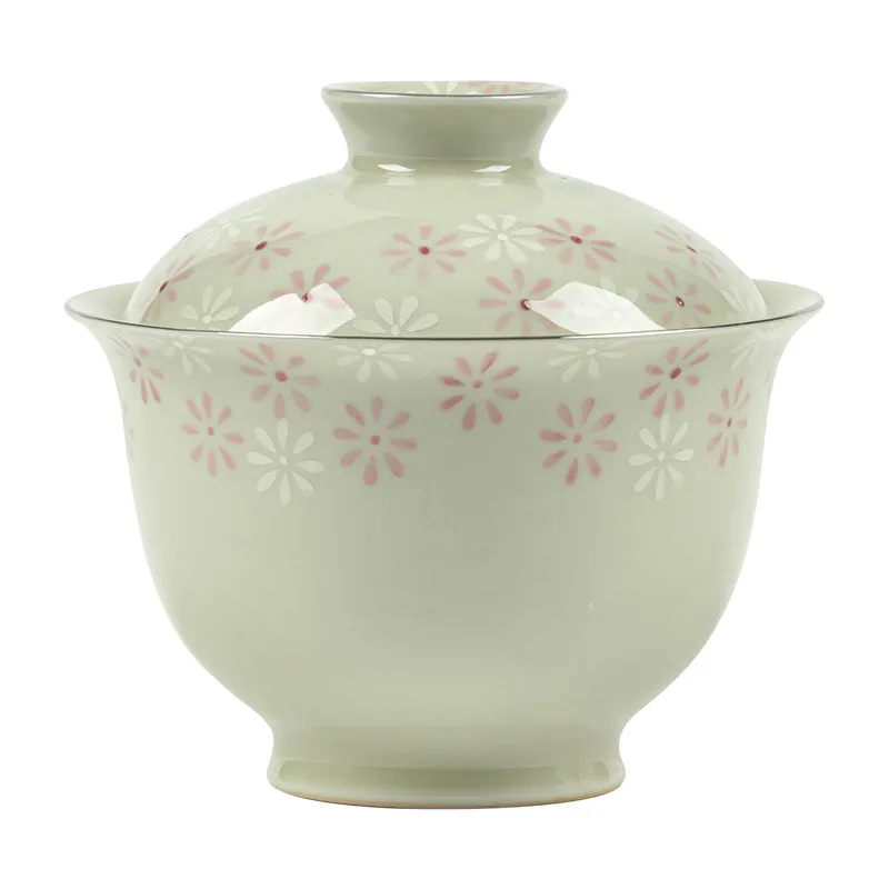 Decorated Chinese Gaiwan, Cool Ceramic Lidded Brewer and Daily Loose Tea Steeping Bowl for Home Brewing in Tea Rooms