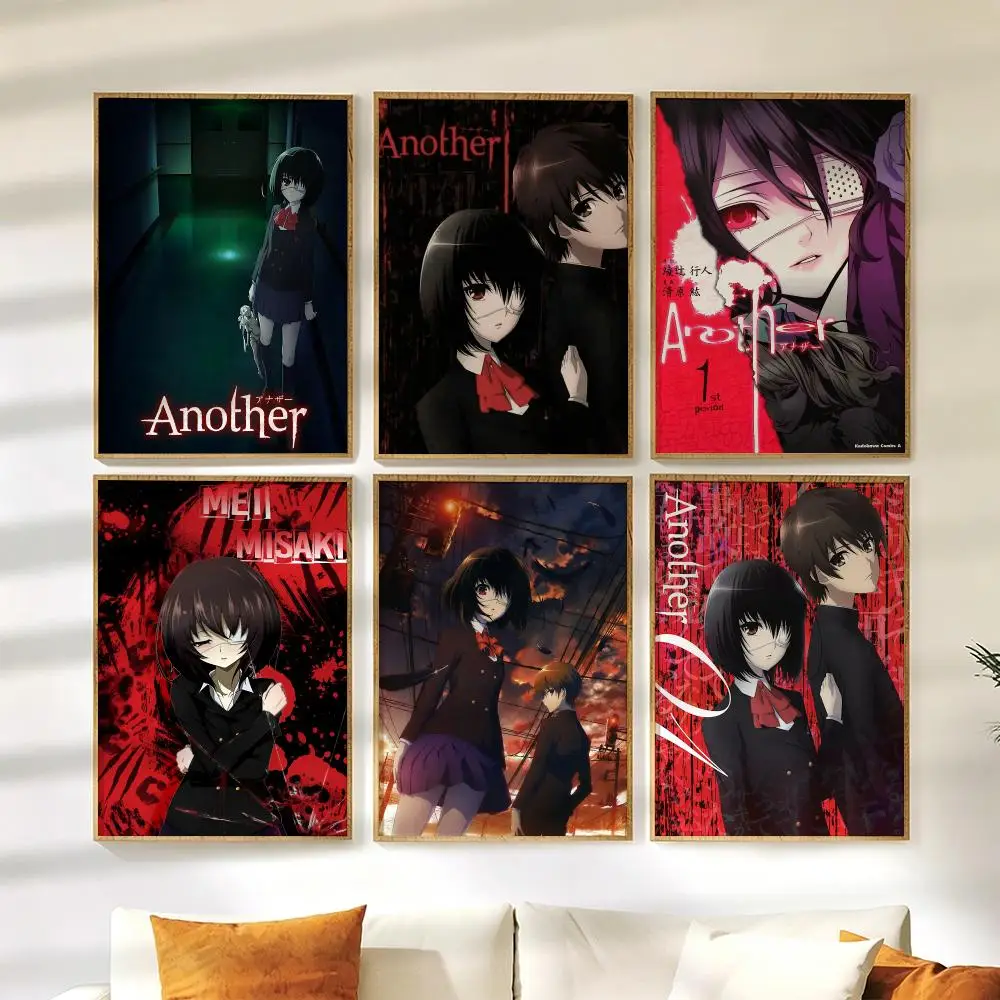 Horror Anime A-Another Poster Wall Stickers HD Painting Self Adhesive Art Decals for Bedroom Living Room Home Decor