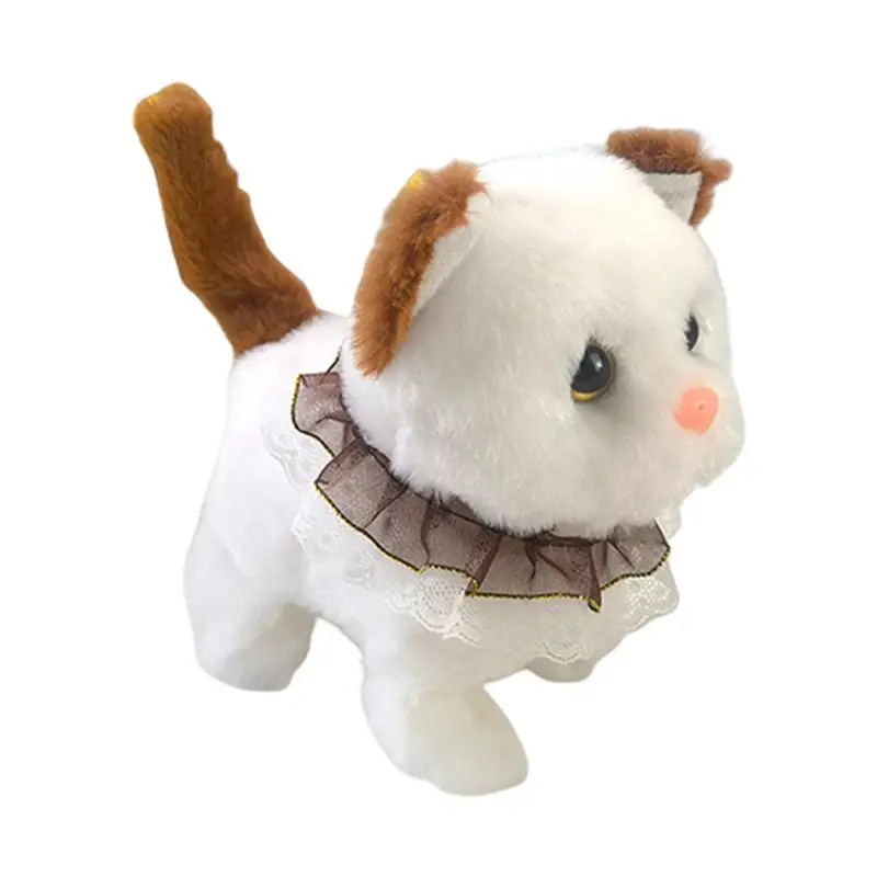 Interactive Toy Robot Kitten Walking And Wagging Tail Robot Cat Interactive Kitten Toy For Children Boys Girls