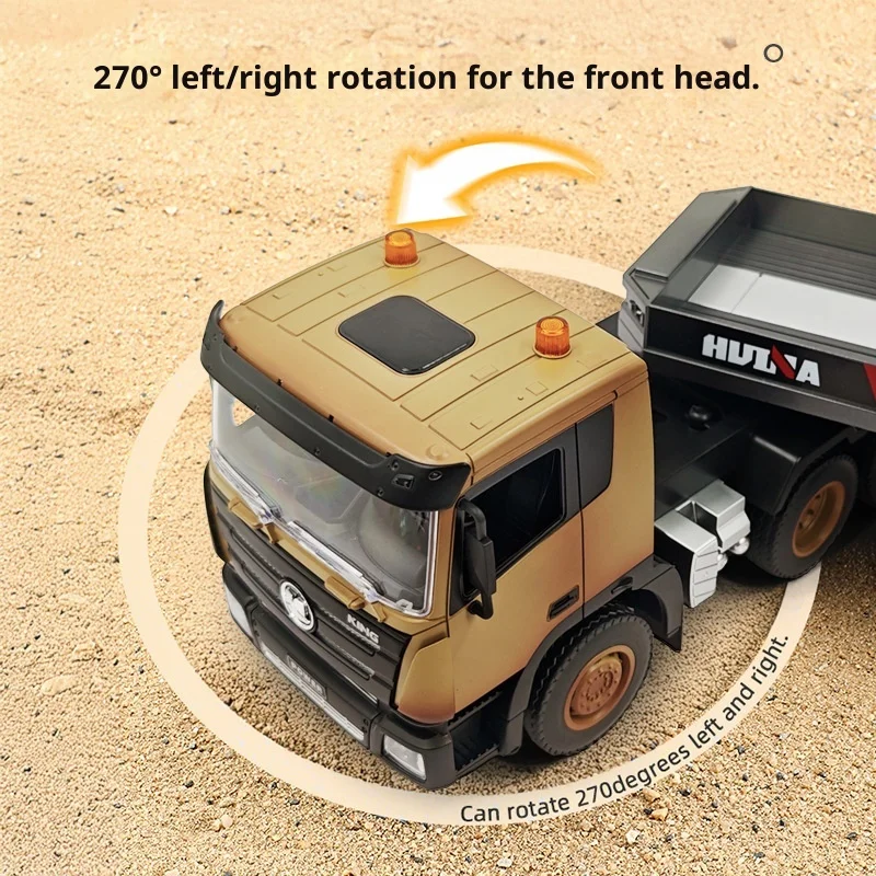 Huina Delin 1318 – remorque à plat, série d'ingénierie, télécommande à neuf canaux, véhicule d'ingénierie de Simulation, voiture jouet électrique