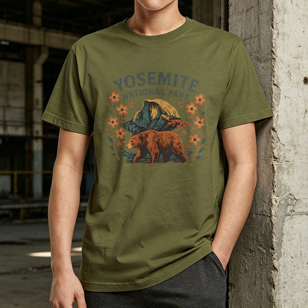 빈티지 요세미티 베어 마운틴 꽃무늬 야외 그래픽 티셔츠 - Outdoor Camping Yosemite 리뷰 및 가격