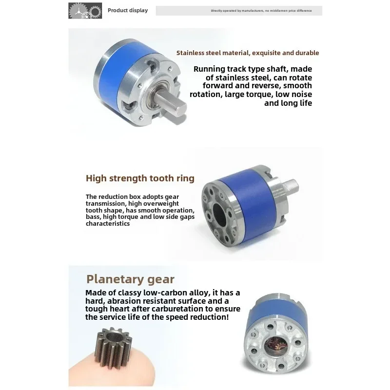 Suitable for 550/555/545 Motor 36mm All-metal Planetary Gear Reducer Car Model Robot Reducer High Torque Gearbox