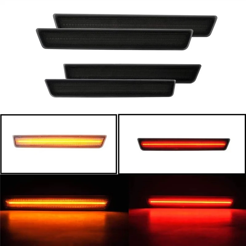 Amber Red LED Side Marker Light for 2015-2021 Smoke Lens LED Side Marker Lights Kit