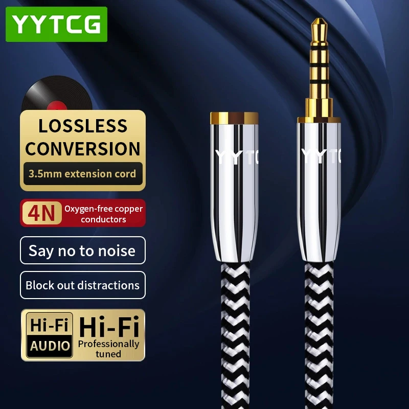 3.5mm AUX Stereo Audio Cable Male To Female Headphone Extension Cables for Earphone IPad Smartphone Tablet Media Player Etc
