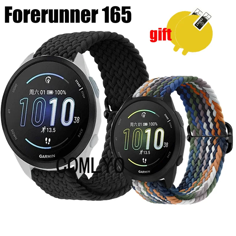 Garmin Forerunner حزام ساعة للرجال والنساء ، سوار معصم ، فيلم واقي الشاشة ، حزام نايلون ، قابل للتعديل ، ناعم ، جيد التهوية