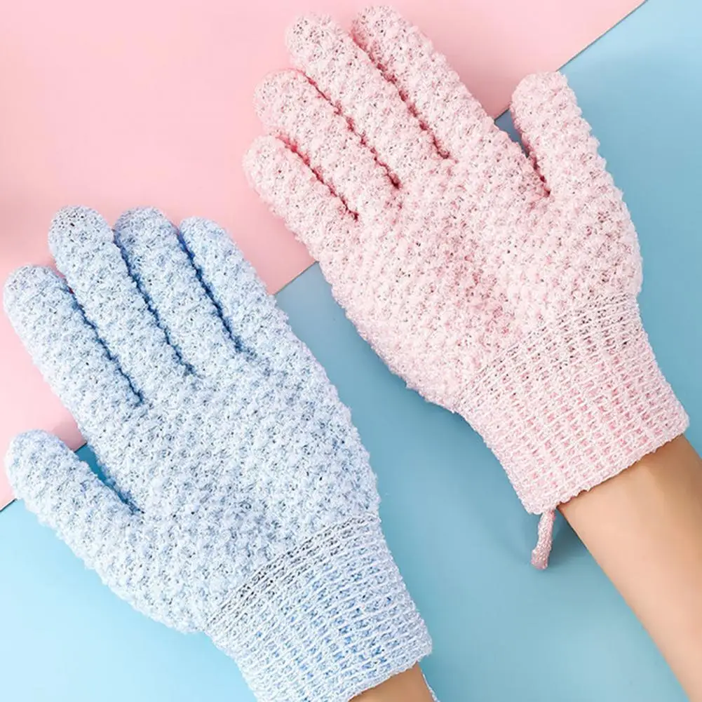 Double-sided Exfoliation Exfoliating Bath Scrub Gloves Pair Double-sided Exfoliation Mitts Gentle Skin Care Scrubbing for Smooth