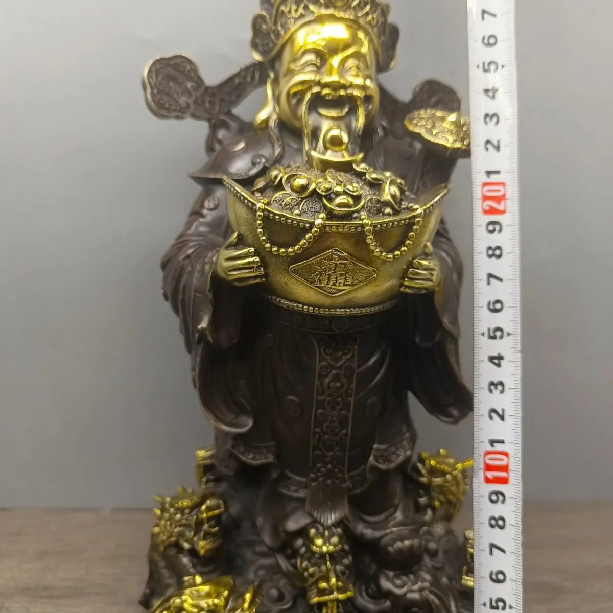 Antique bronze collection Royal Dragon God of Wealth, exquisite craftsmanship, fine workmanship, new home decoration ornaments