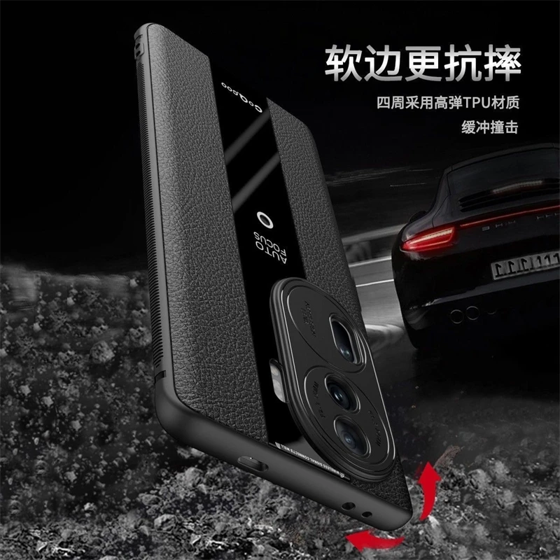 Leather Case For Oppo Reno 11 Pro Case Stylish Luxury PU Soft Phone Back Cover For Reno 11Pro 5G Camera Protection Shell Bumper