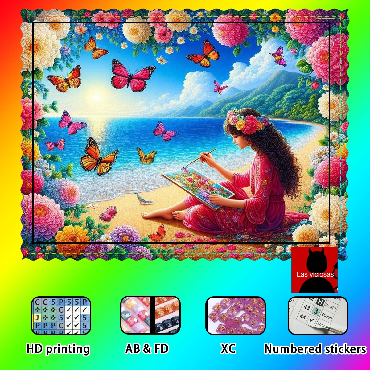 

【Vicious Diamond Art】Пляжный художник со стразами XC Crystal AB Rhinestone Fairy Dust Rhinestone Perfect Resin Diamond