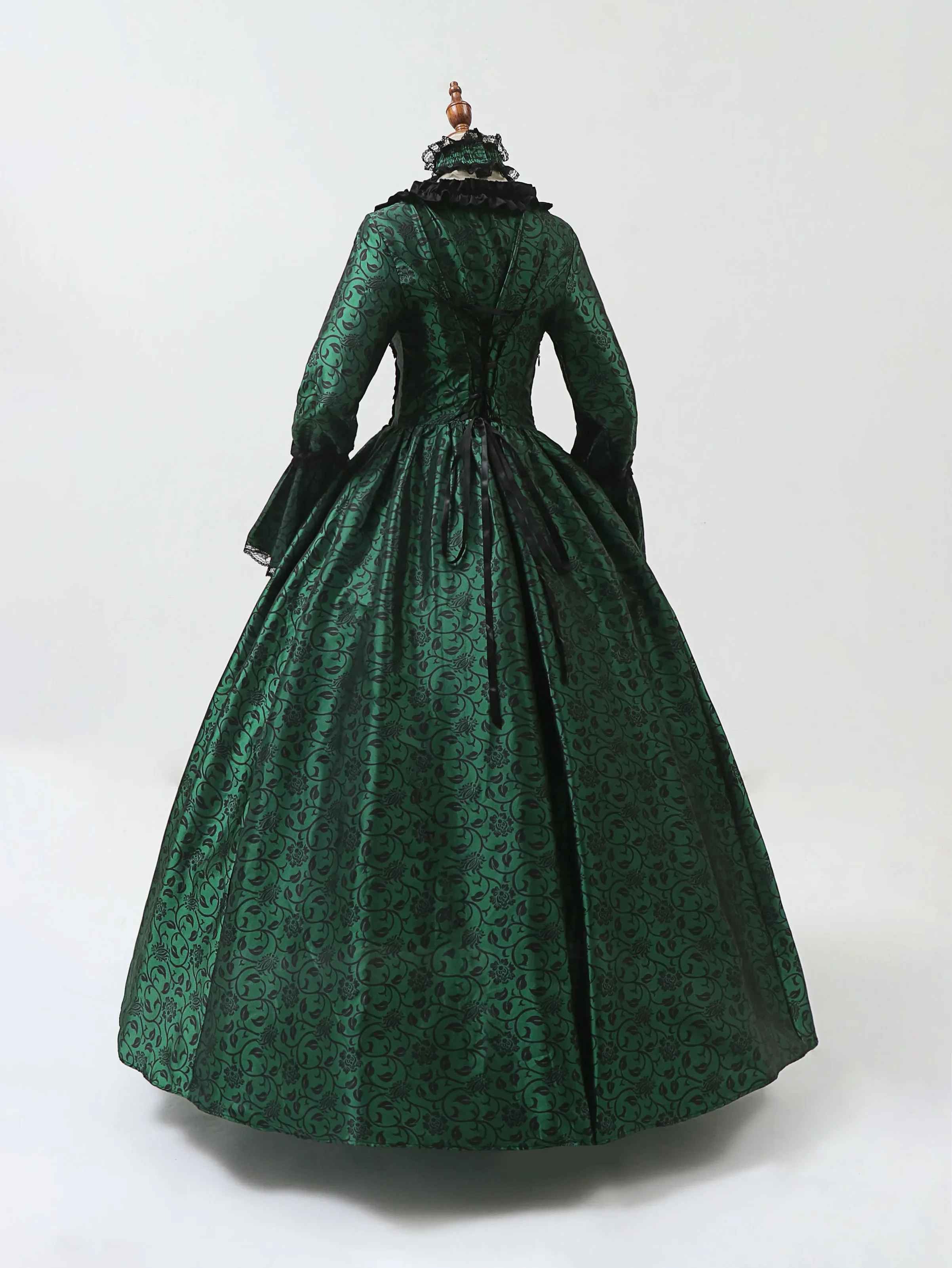 فستان ماري أنطوانيت التأثيري من القرون الوسطى بأكمام مضيئة للحفلات الفيكتورية فستان رسمي من عصر النهضة القوطية مزين بالزهور #6