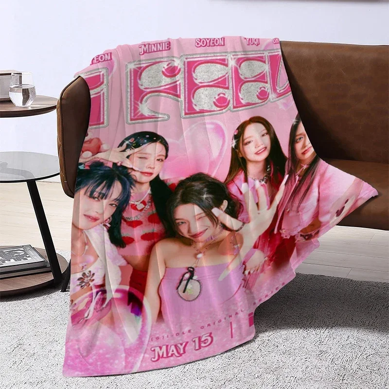 

Kpop Girls Gidle Baby Blanket Sofa Baby Blankets Bedspreads Bedspread Bed Furry Winter Knee Warm Baby Throws Camping Fleece