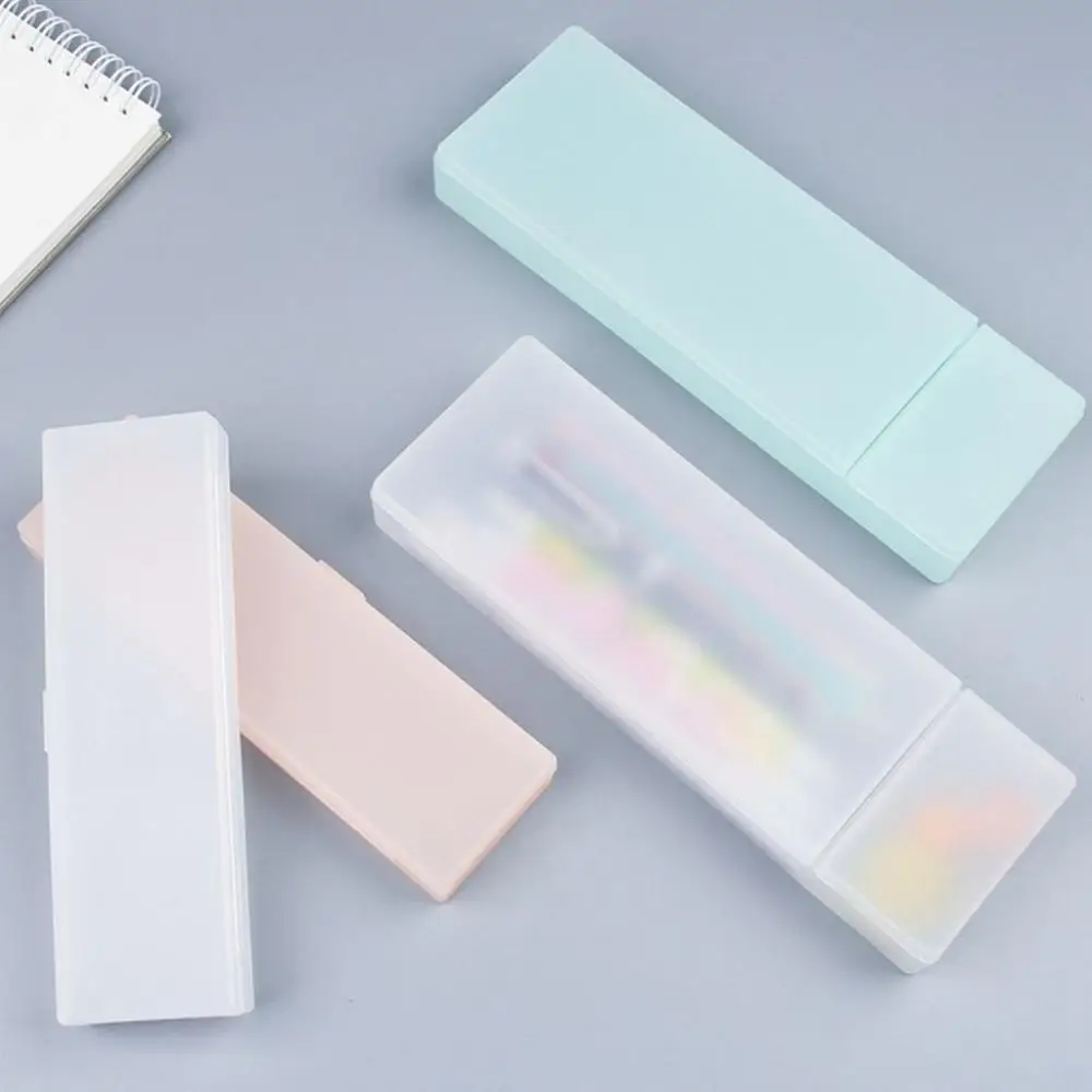 INS Simple Frosted PP Material for Students Translucent Pencil Cases School Office Supplies Stationery Case Storage Box