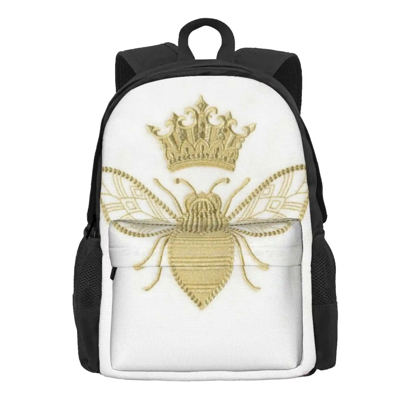 Lovely Beautiful Gold Colored Queen Bee Design Hot Sale Schoolbag Backpack Fashion Bags Lovelly Beautiful Gold Colored Colour