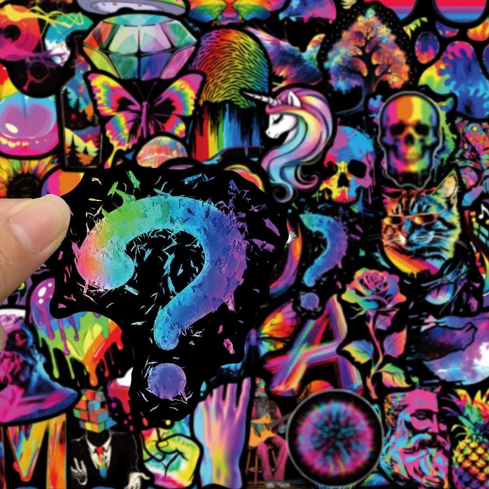 10/30/50 قطعة سلسلة قوس قزح الملونة الكرتون الكتابة على الجدران ملصقات الشارات الجمالية Skateboard بها بنفسك سكيت حقيبة الكمبيوتر المحمول ملصق الجمجمة باردة #4