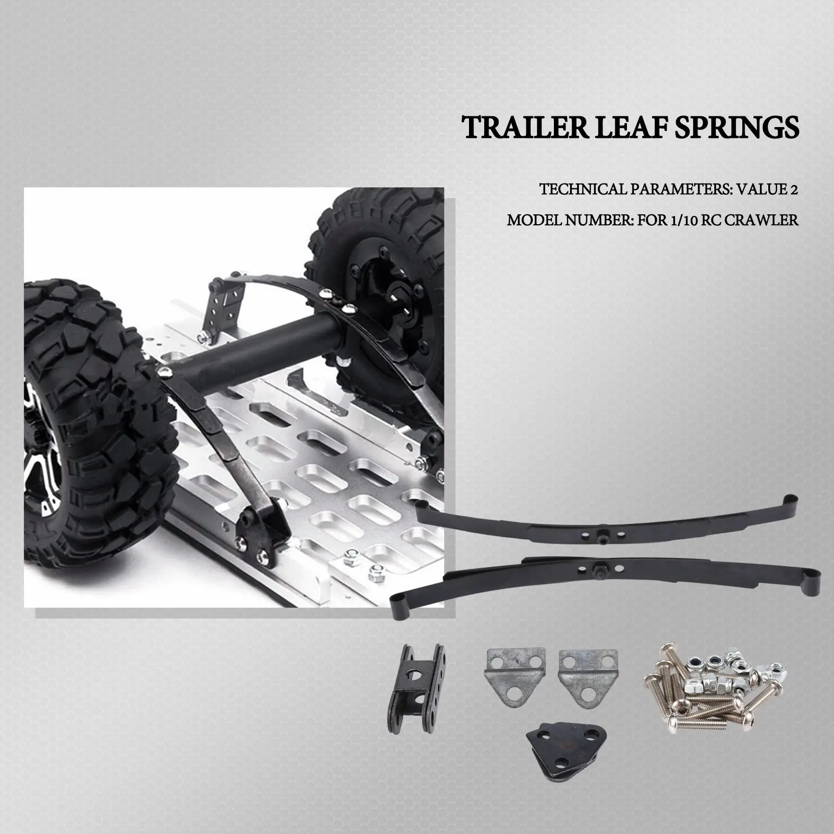 Zestaw drążków zawieszenia Hard Leaf Spring do 1:10 RC Rock Crawler D90 TF2 Axial SCX10 F350, czarny