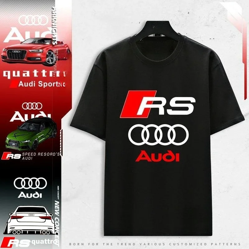

Audi RS Car 4S Store Men and Women Modification Culture Car Department Printed Short-sleeved T-shirt with Summer The Same Top