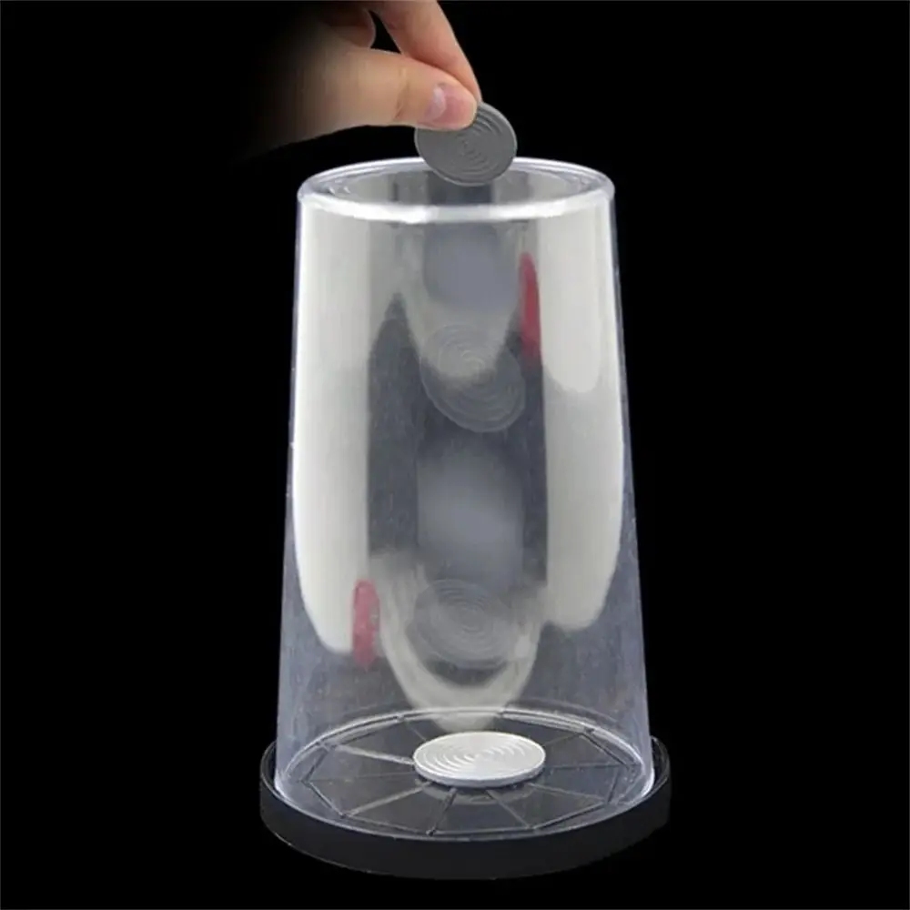 Gimmick Prop Coin Coaster Magic Tricks Magician Game Performance Coin Into Cup Magic Magic Toys Plastic Coaster Magic Props