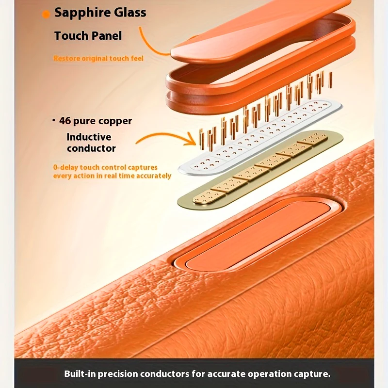 حافظة جلدية ذكية من جلد البولي يوريثان بزر AI لهاتف iPhone 17 Pro max، غطاء معدني رفيع للغاية بلون أساسي للشحن المغناطيسي #6
