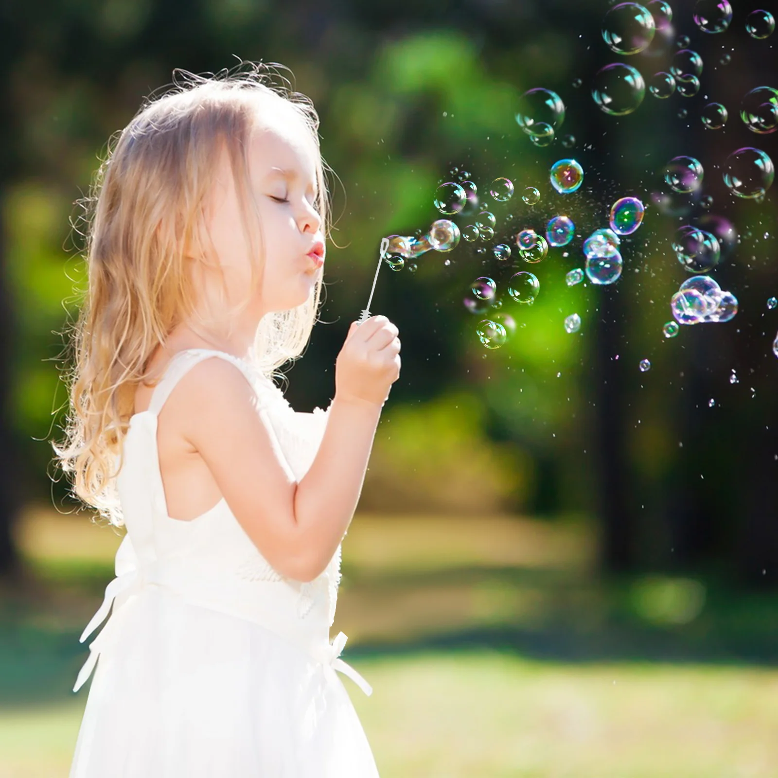 

50Pcs Kids Bulk Bubble Solution Blowing Wand Bottles Fun Parties Celebrations Reunion Games Bubble Wand Set Kids