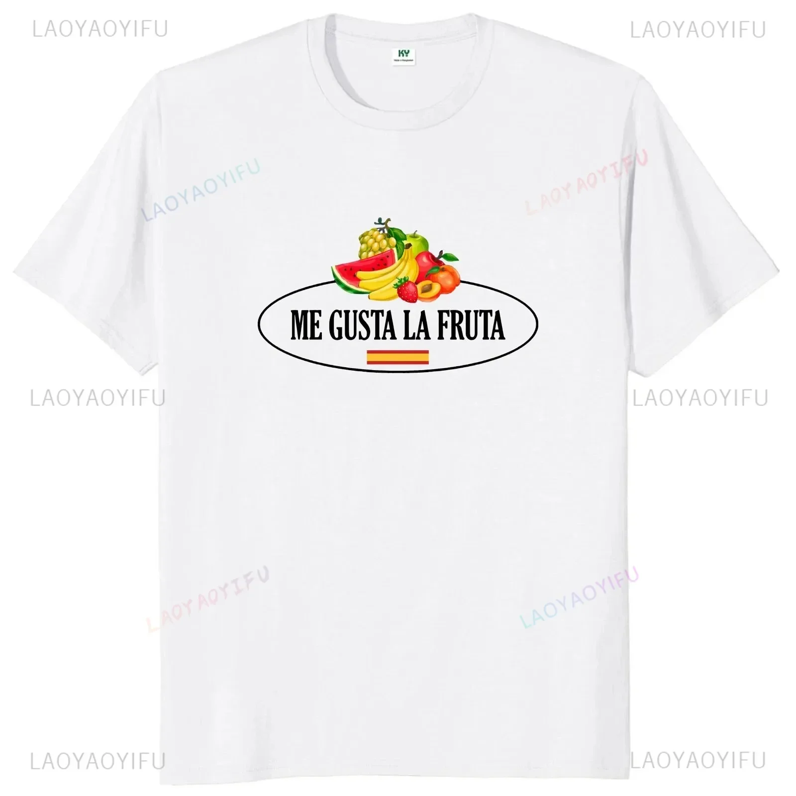 Me Gusta La Fruta T Shirt Fruits Printed Soft Unisex O-neck T-shirt for Men Women Short Sleeve Couple Tee 2024summer