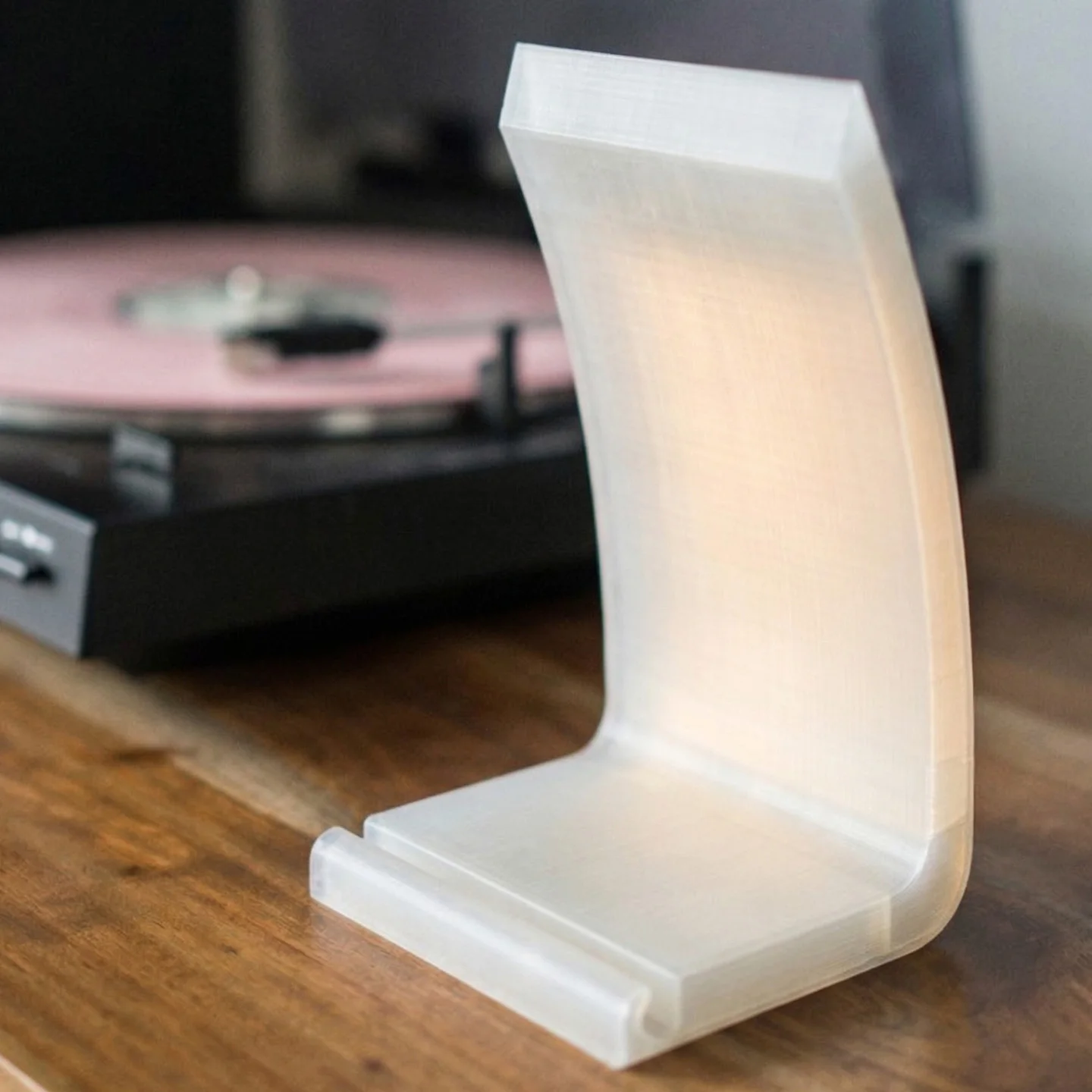 Vinyl Record Stand "Now Playing" LP Display Holder Minimalist Desktop Album CD Storage Rack Turntable Accessories Black White Cl image 5