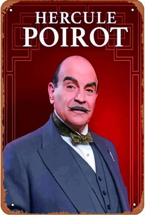 Agatha Christies Poirot Poster Movies & TV series Poster Tin Sign Vintage Metal Pub Club Cafe bar Home Wall Art Decoration P