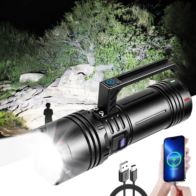 Outdoor flashlight, multifunctional, long-lasting, high-brightness, long-range, rechargeable, high-power handheld lamp