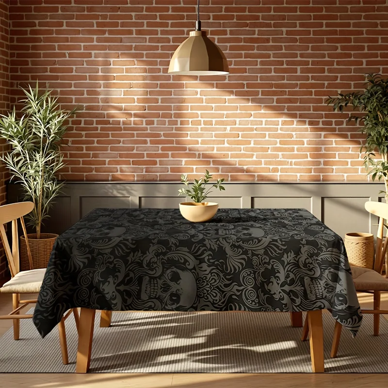 1pc Halloween tablecloth with skull pattern - a tablecloth for creating an eerie atmosphere during Halloween partieszyc