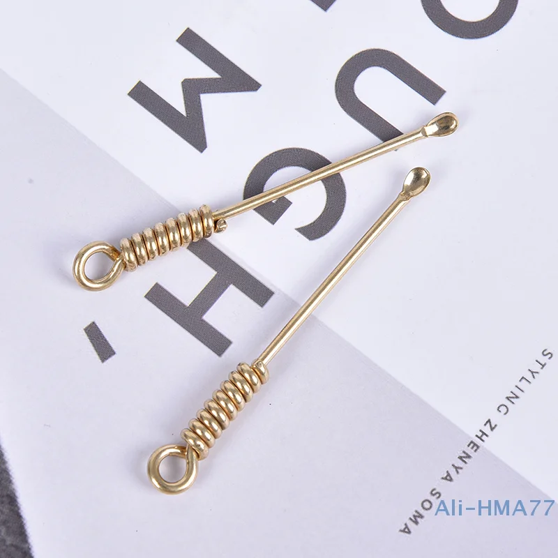 Ear Pick Ear Wax Remover Vintage Brass Naked Women Keychains Creative Design