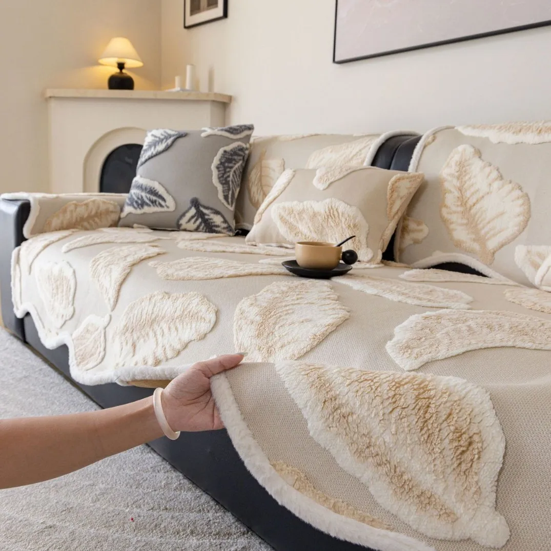 Thicken Plush Sofa Cover Towel Universal Non-slip Sofa Mat Winter Warm Sofa Towel Couch Slipcovers for Living Room Home Decor