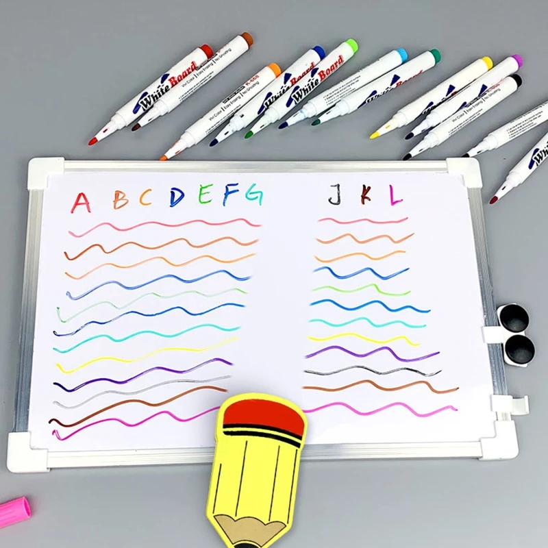 12 Colors Whiteboard Markers Erasable Colored Marker Pens Colored Marker Pens Refillable for School Class Office