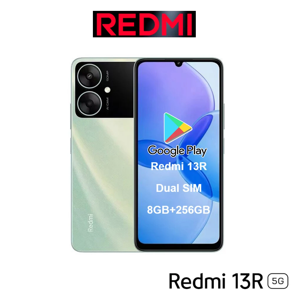 Redmi 13R 5G Smart Phone with Bluetooth 5.3 Dual-Band WiFi 6.74-inch Water Drop LCD Screen Mediatek DNT 6100+