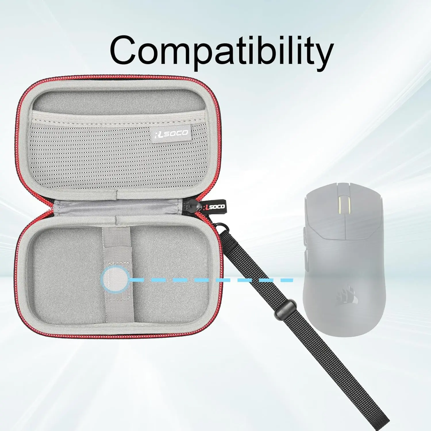 Étui rigide de souris de voyage pour Corsair Sabre V2 PRO, Protection, lanière de souris de jeu sans fil pour souris, accessoires rigides