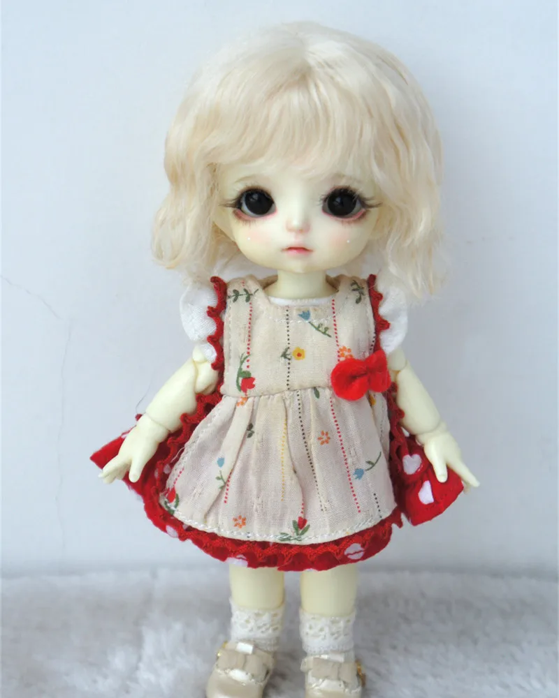 Jusuns OB11 Haar JD693 5-6 inch 13-15 cm 1/8 Korte Mini Wave Zachte Mohair BJD pruik Lati Witte Pop Accessoires