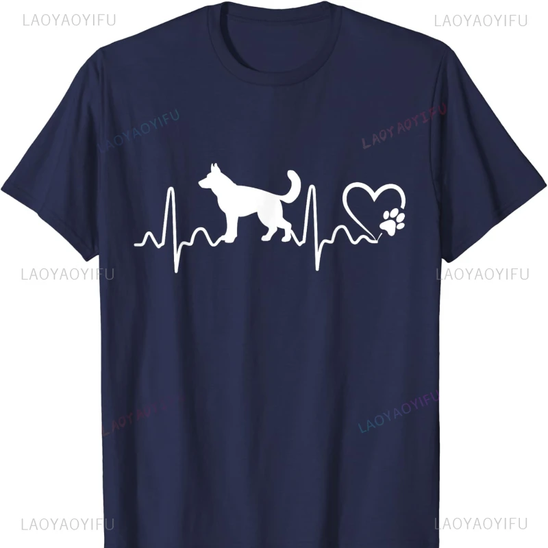 Heartbeat German Shepherd Dog Rescue Lifeline T-Shirt  Clothing T Shirt  Gothic Casual Fashion Soft Comfortable Tops unisex