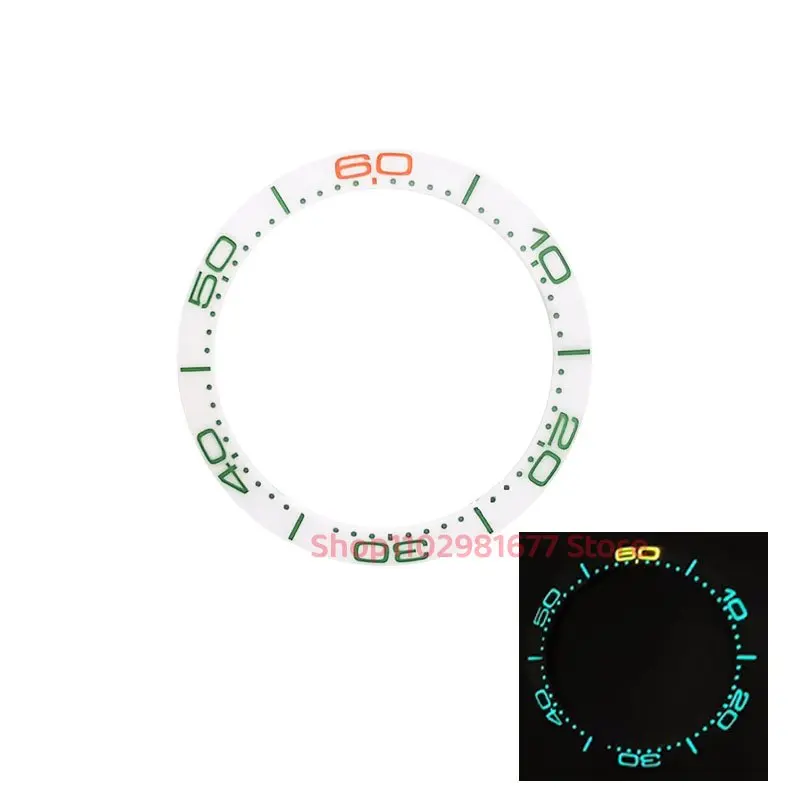 Accessori per orologi 38mm scala in ceramica anello inclinato ghiaccio lunetta luminosa numero inserto adatto per deflettori digitali Sea 300