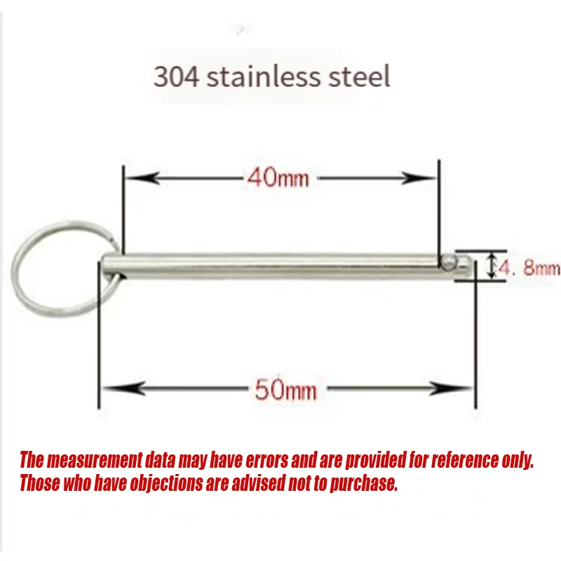 Safety Pin Cotter Pin Spring Pin with Single Ball Detent Quick Release Pin M5 M6 M8 M10 M12 M16 for Industrial Machinery 1PCS