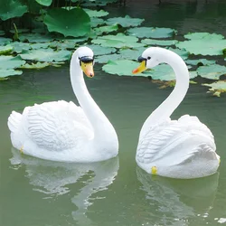 [YL]-Floating Water White and Black Swan Statue, Creative Swimming Pool, Outdoor Garden, Pond Decorative Sculpture, Home Decor O