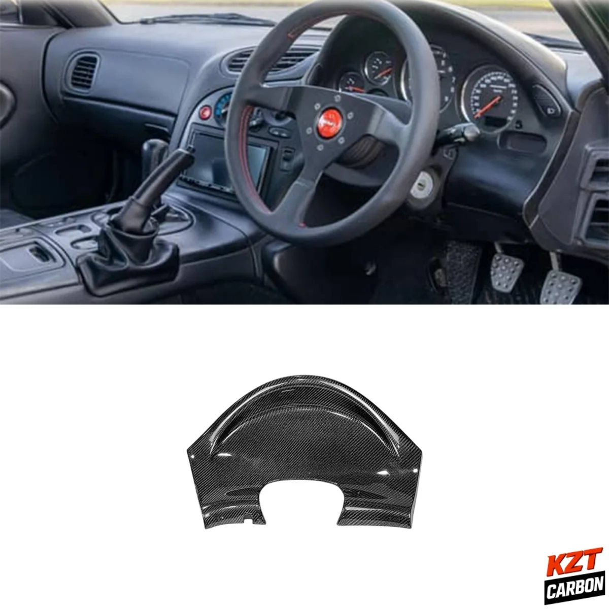 For Mazda RX7 FD FD3S (RHD Only) Carbon Blank Interior Dash Cluster Cover