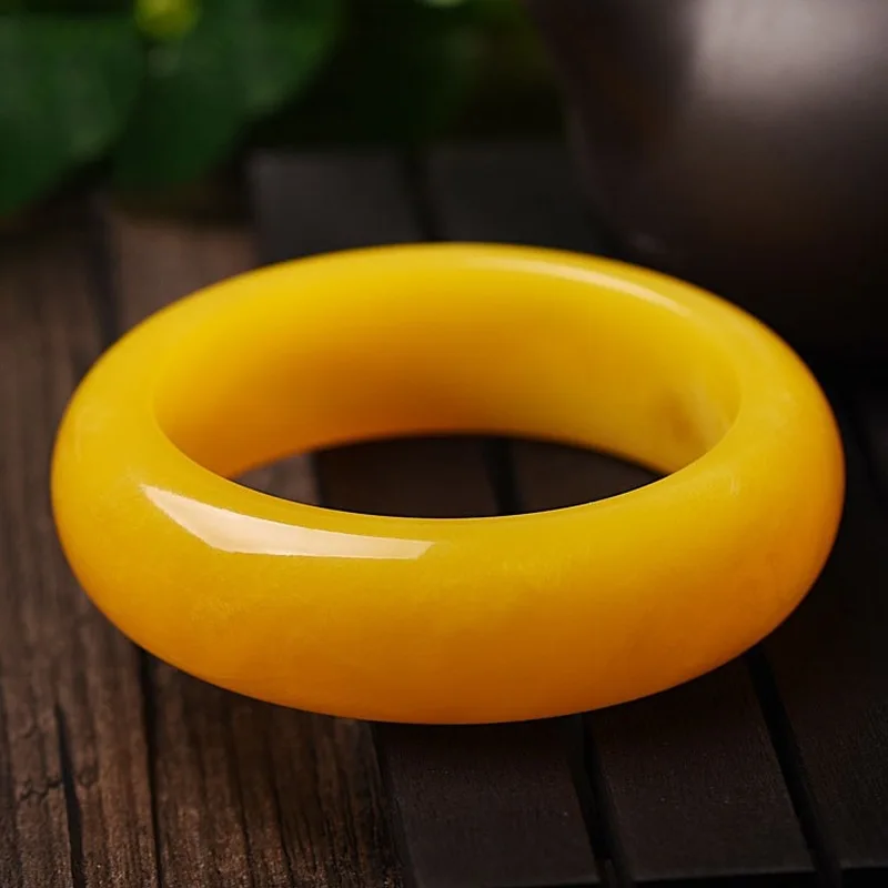Chicken Oil Yellow Raw Stone Baltic Sea Women's Bracelet, Second Generation Amber Honey Wax Bangle