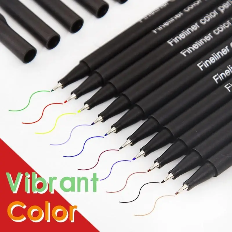 24/12 Multi-Color Fine Line Marker Pen Set, Waterproof, for Black Outline Drawing, Comics, Oil Painting, Watercolor Painting, Art Supplies, Art Set, School Supplies, Birthday Gift, Christmas Gift