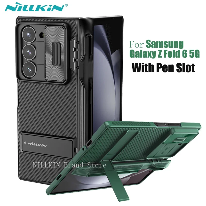 

For Samsung Galaxy Z Fold 6 5G Case NILLKIN CamShield Fold Slide Camera Cover For Samsung Z Fold6 With Pen Slot And Hidden Stand