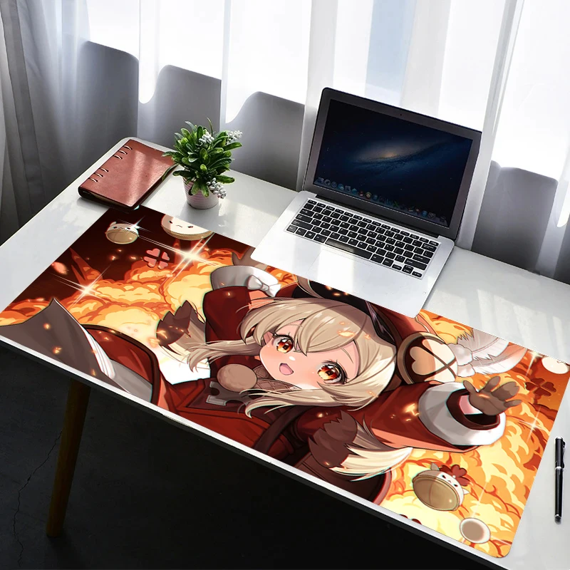 

Mouse Pad Non Slip Rubber Mousepad Laptop Gamer Cabinet Keyboard Pad Office Computer Gaming Desk G-genshin Impact Klee Mouse Mat