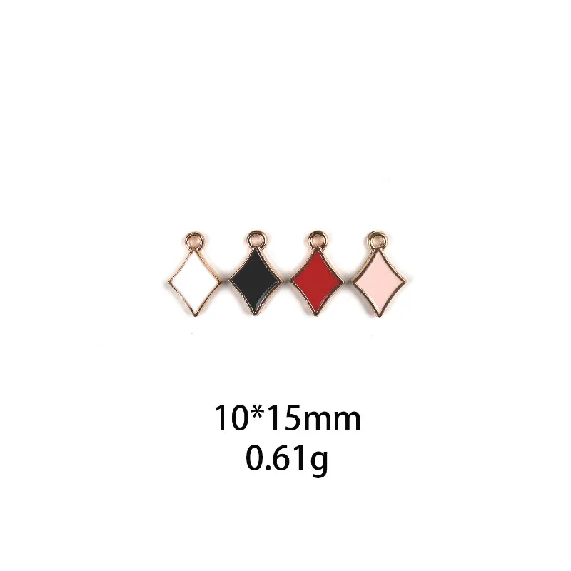 10pcs Solid Rhombus Charms DIY Jewelry Making Enamel Alloy Pendant Multi Color Supplies for Bracelet Necklace Accessory
