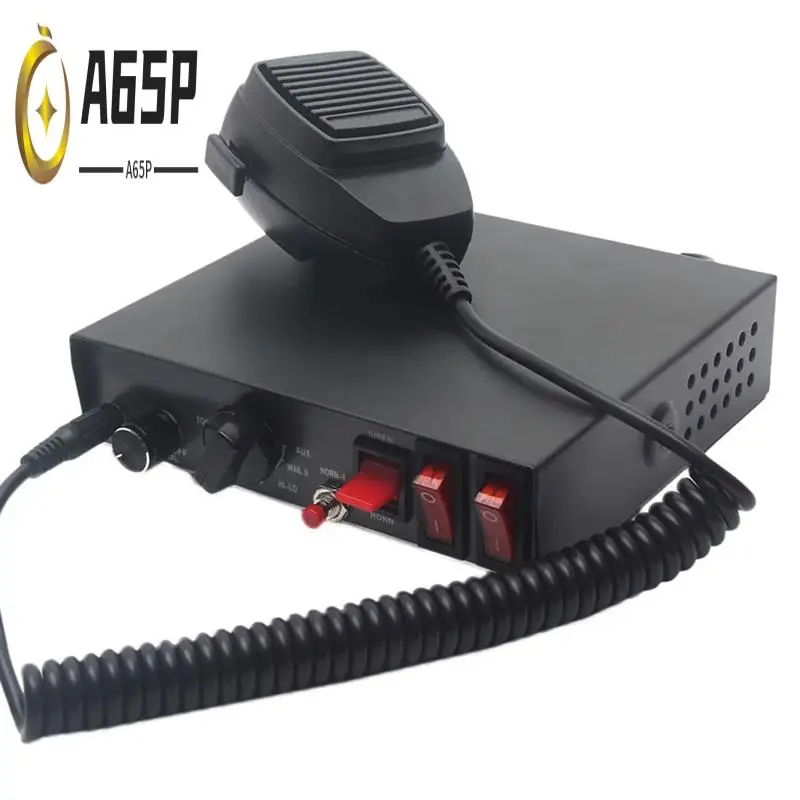 

A65P-200W 9 Sound Loud Warning Alarm Police Fire Siren Horn PA Speaker MIC System Microphone Fire Speaker Host