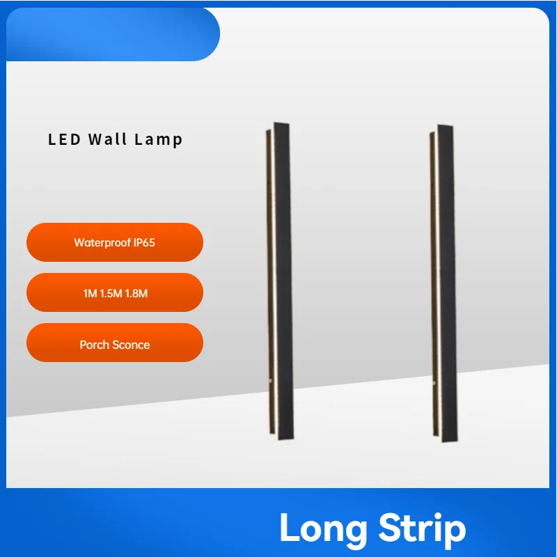 

Modern Nordic Luxury IP65 Outdoor TV Wall Lamp Long Strip Light Creative Bedroom Bedside & Living Room Wall Mounted Lighting